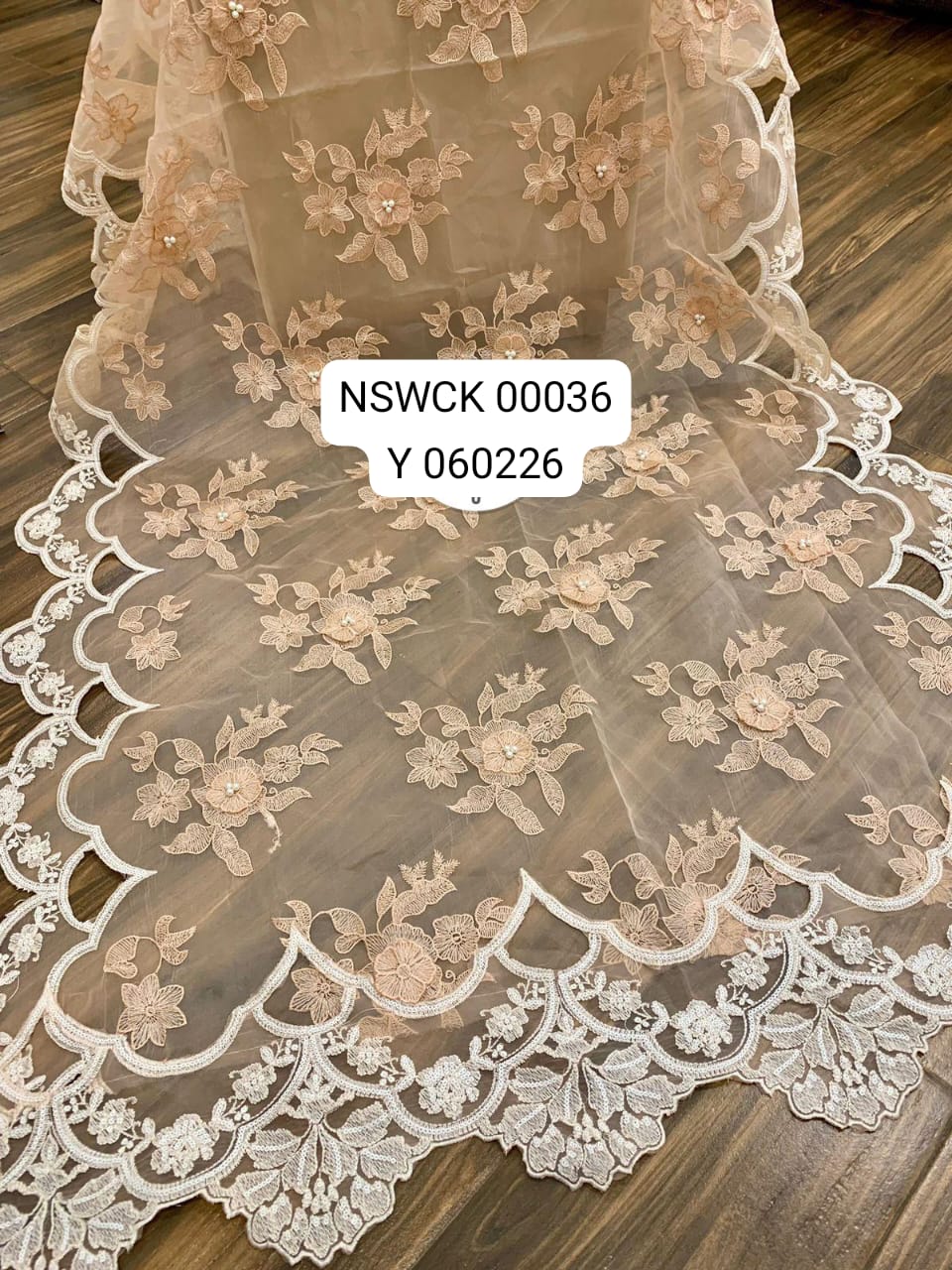 Beige Organza Silk Heavy Embroidered Unstitched 3 piece