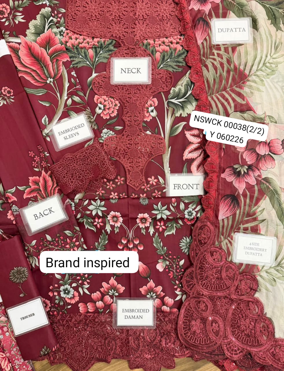 HEAVY EMBROIDERED LAWN UNSTITCHED 3 PIECE