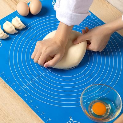 Silicone Rolling and Baking Dough Mat 19" x 16" , Extra Thickness Dough Rolling Mat with Measurements, Non-stick Food Grade Silicone Pastry Mat for Pastry, Bread ,Roti, Cookies, Pizza, Fondant, Pasta