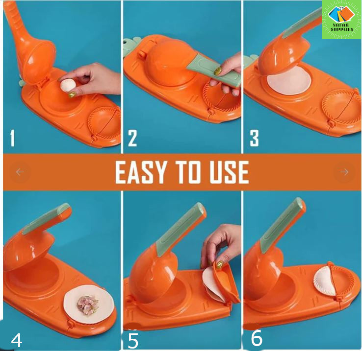2 In 1 Manual Dumpling Maker Press ,Samosa and Wonton Maker , Kitchen Empanada Maker Press Mold Manual Pastry Dumpling Wrapper Machine for Chinese Food, Empanada, Ravioli, Pierogi, Hand Pie