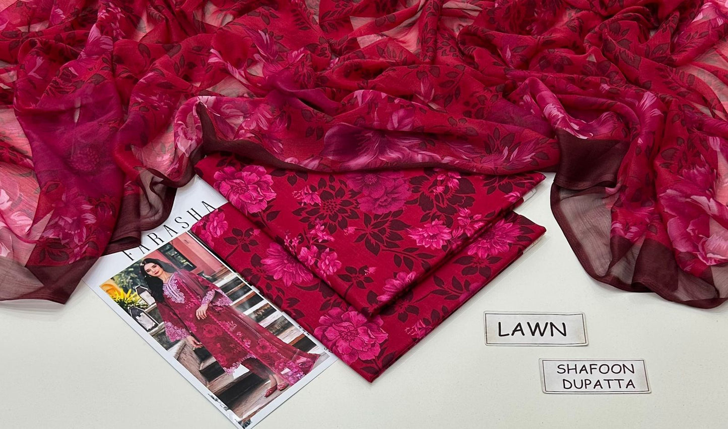 Women 3 piece unstitched - formal wear