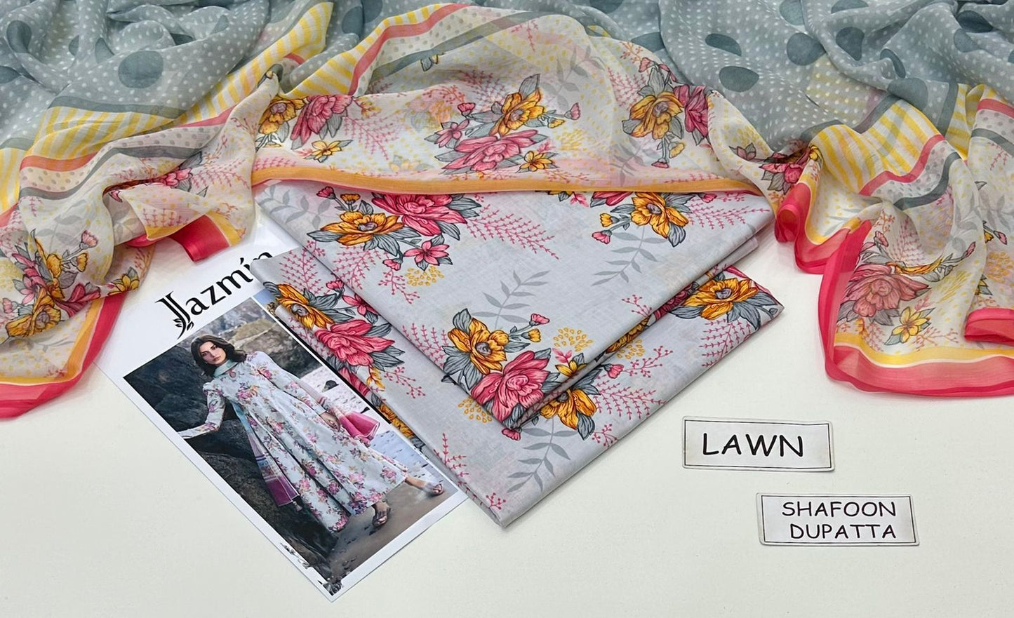 Light Blue Printed Lawn Unstitched 3 piece