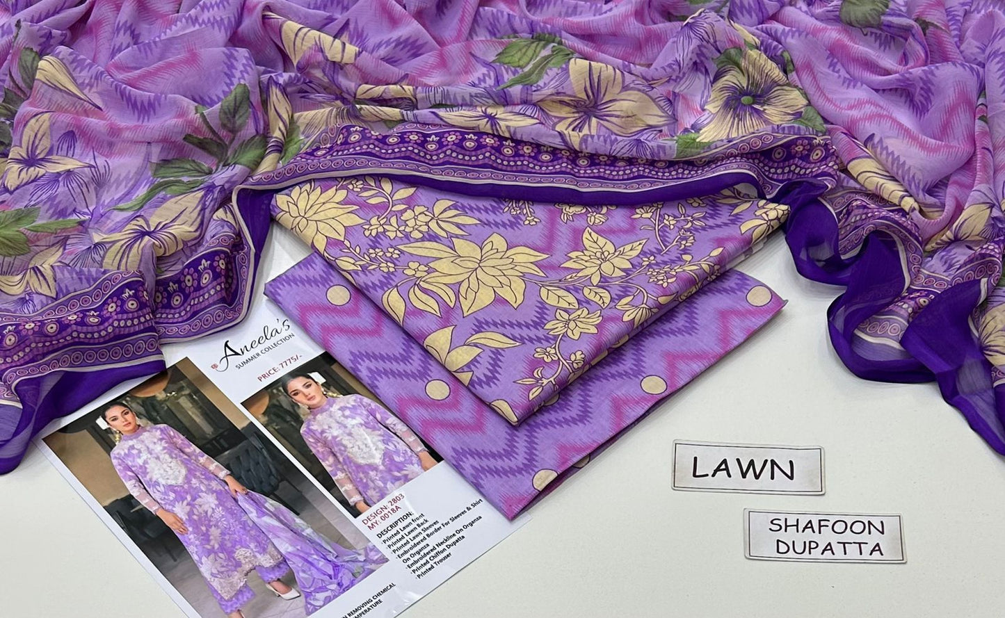 Multicolor Printed Lawn Unstitiched 3 PC