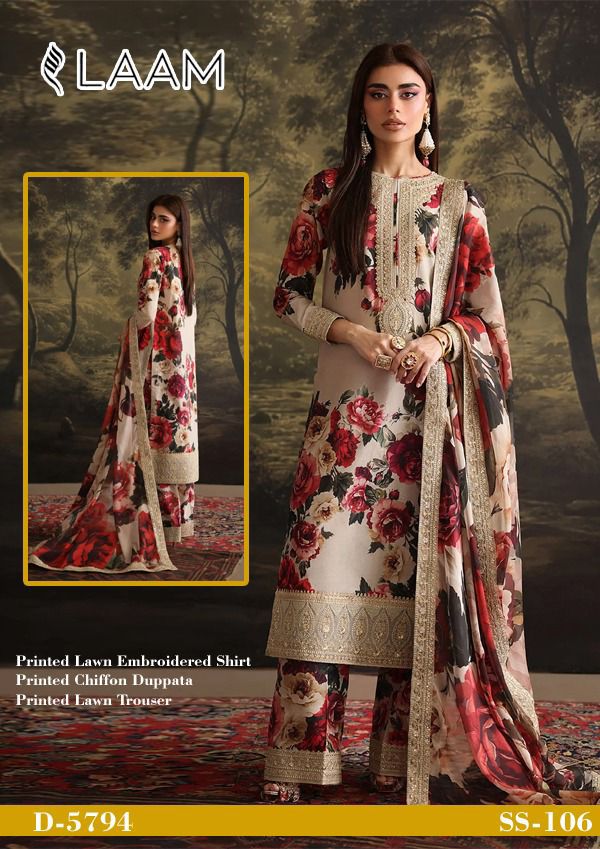 Women 3 piece unstitched - formal wear