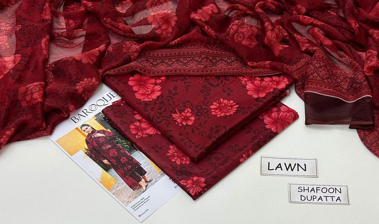 Women 3 piece unstitched - formal wear