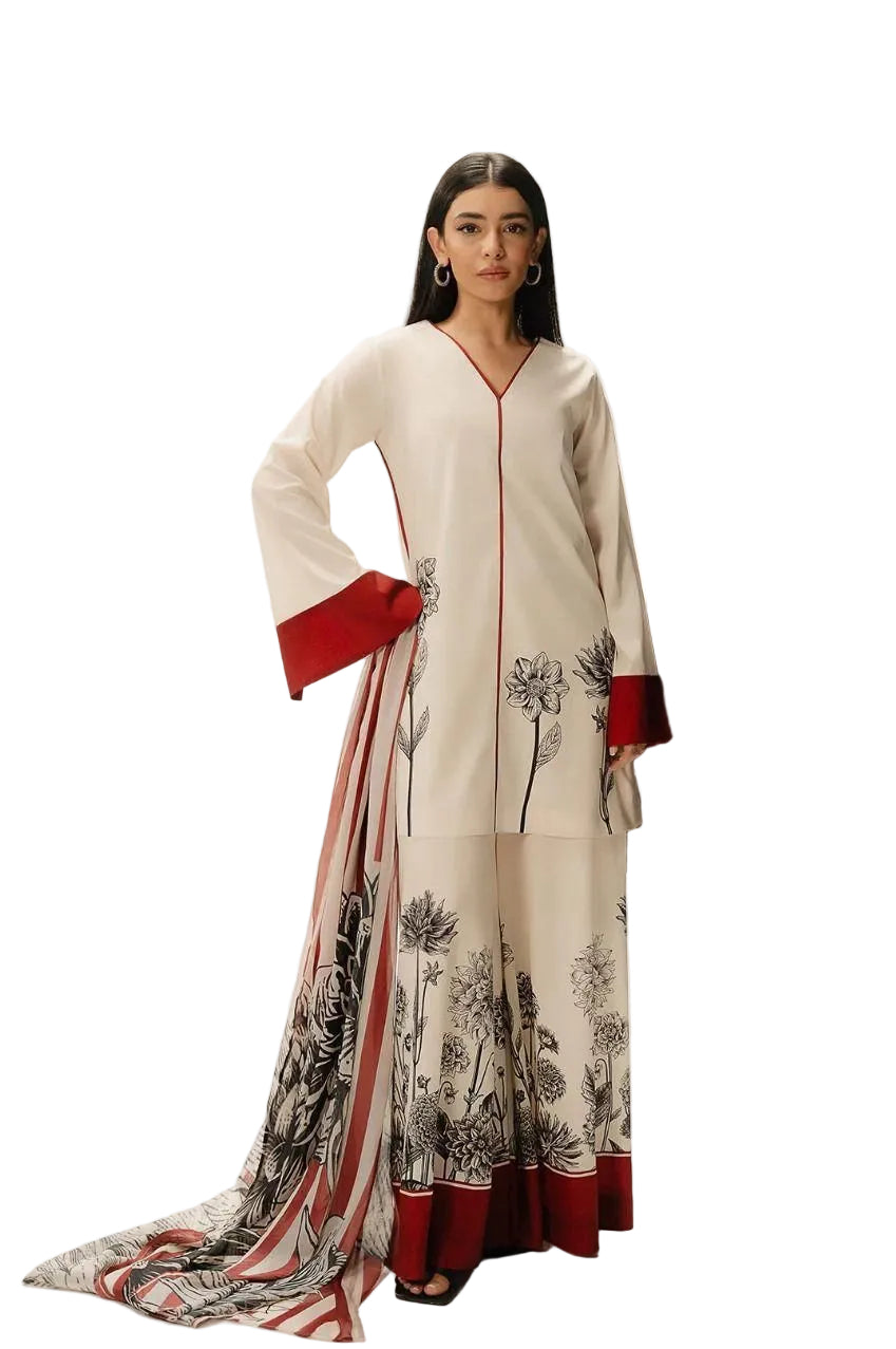 Women 3 piece unstitched - formal wear