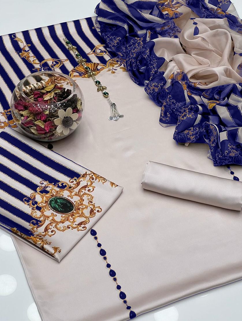 Women 3 piece unstitched - formal wear