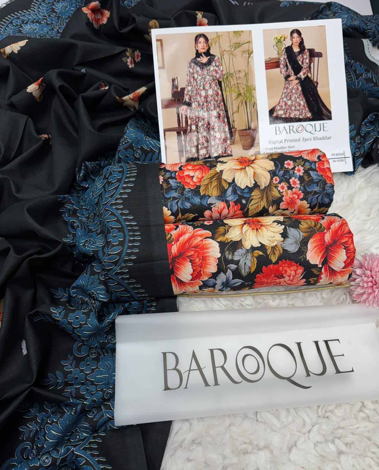 Multicolor Printed Khaddar Unstitched 3 PC