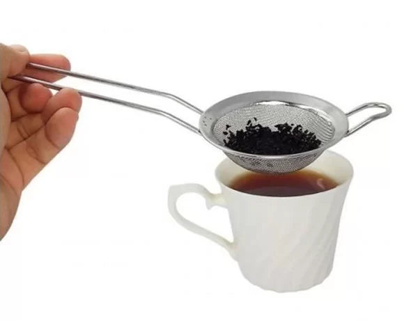 Fine Mesh Tea Strainers Set 3 pieces , Premium Stainless Steel Colanders and Sifters, with Reinforced Frame Sturdy Handle, Perfect for Sift, Strain and Drain Tea, Cofffee, Green Tea, Fresh Milk, Semolina Flour, Poppy Seeds etc - 3 Sizes