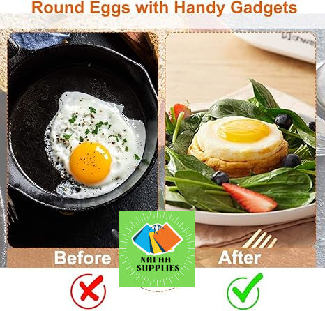 Large 3.5" Stainless Steel Egg Molds Set of 4 Different Shapes (Flower,Round,Heart,Star Shapes), Round Crumpet Ring Mold Shaper for English Muffins Pancake Cooking Griddle - Portable Grill Accessories for Camping Indoor Breakfast Sandwich Burger
