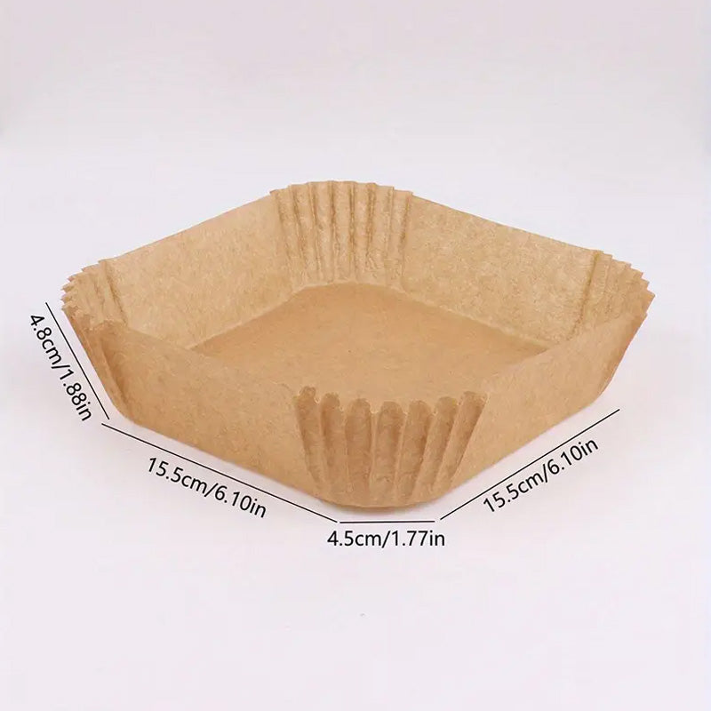 Air Fryer Paper Liners: 50 Pieces Parchment Paper, Air Fryer Liner Disposable, Oilproof Waterproof Airfryer Basket Liner Square (6.5inch)