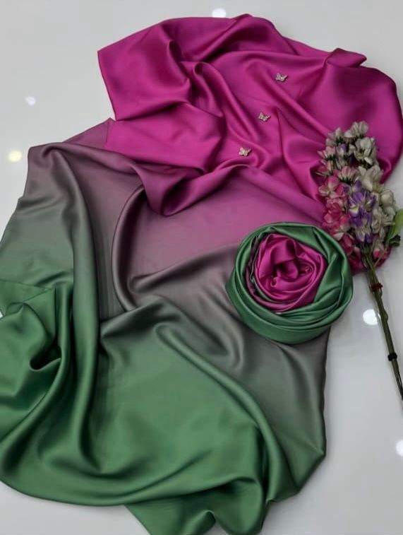Pink & Green Shaded Silk Unstitched 3 PC