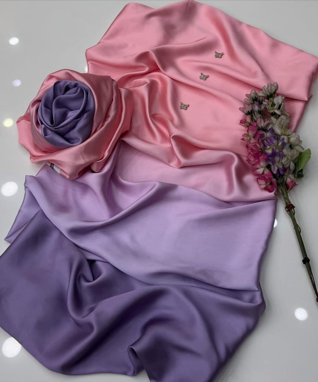 Purple Shaded Silk Unstitched 3 PC