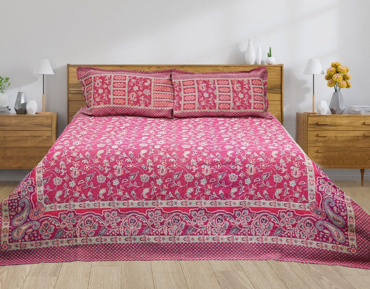 King Size Double Bedsheet Khaddar 100% Cotton