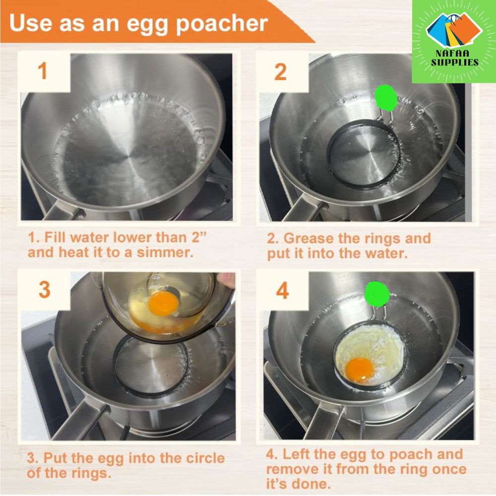 Large 3.5" Stainless Steel Egg Molds Set of 4 Different Shapes (Flower,Round,Heart,Star Shapes), Round Crumpet Ring Mold Shaper for English Muffins Pancake Cooking Griddle - Portable Grill Accessories for Camping Indoor Breakfast Sandwich Burger