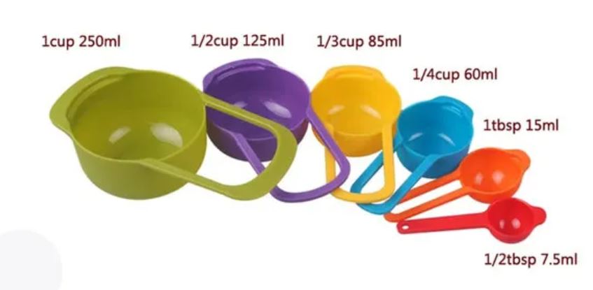 Measuring Spoons and cups with Scale 6 piece Set