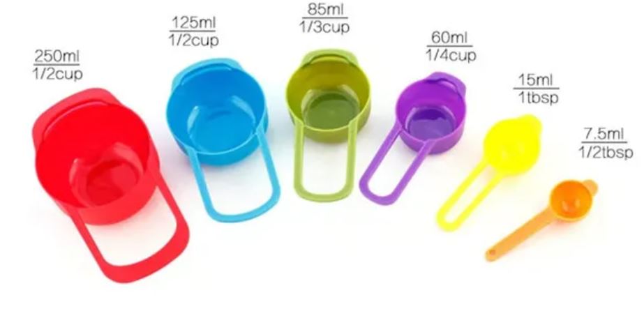 Measuring Spoons and cups with Scale 6 piece Set