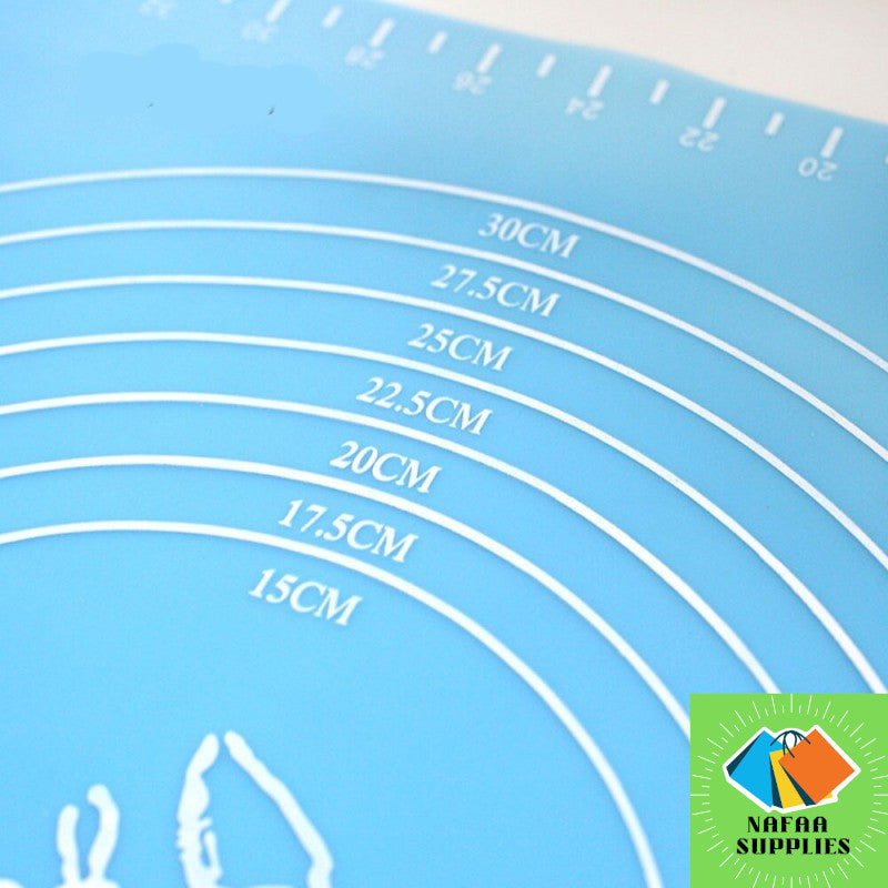 Silicone Rolling and  Baking Dough  Mat 19" x 16" , Extra Thickness Dough Rolling Mat with Measurements, Non-stick Food Grade Silicone Pastry Mat for Pastry, Bread ,Roti,  Cookies, Pizza, Fondant, Pasta