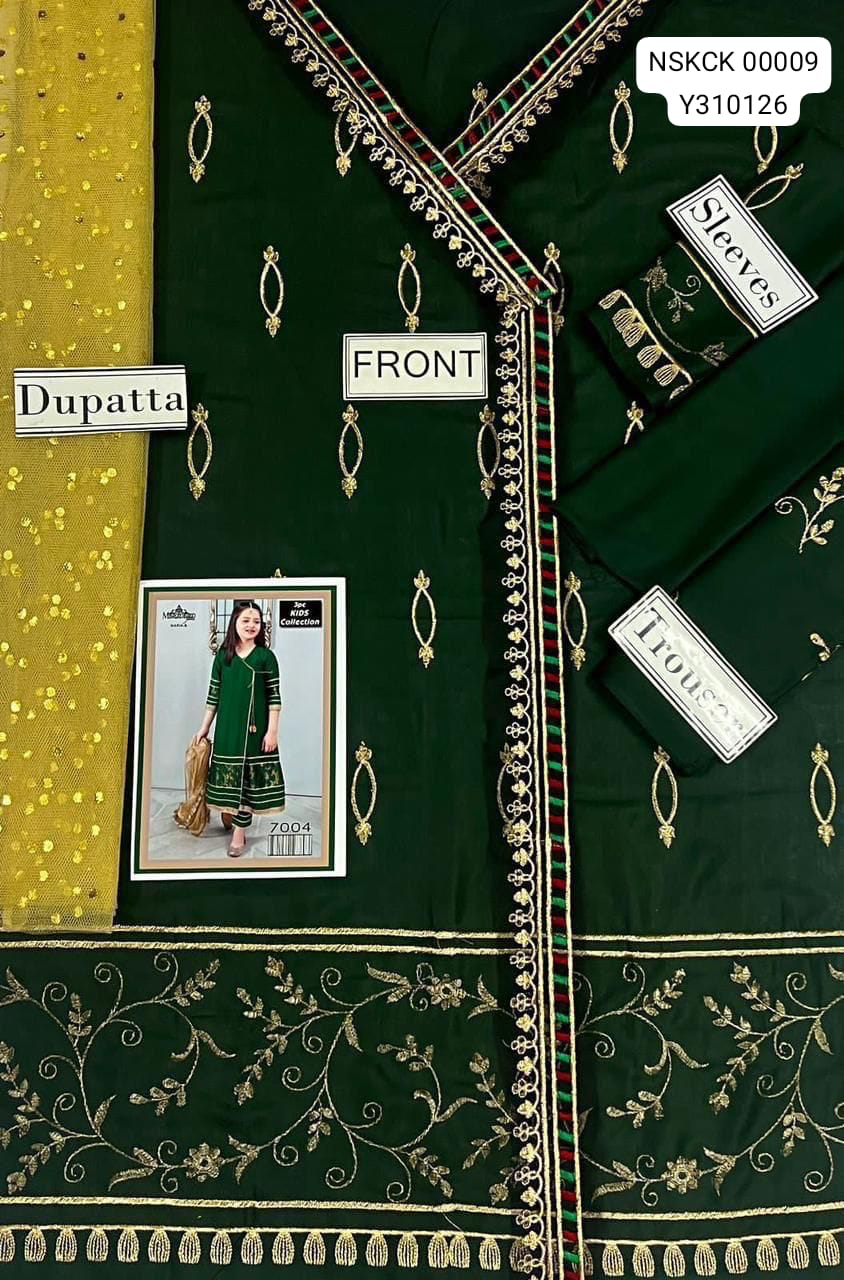 KIDS -Green Lawn Embroided Suit Unstitched 3 piece