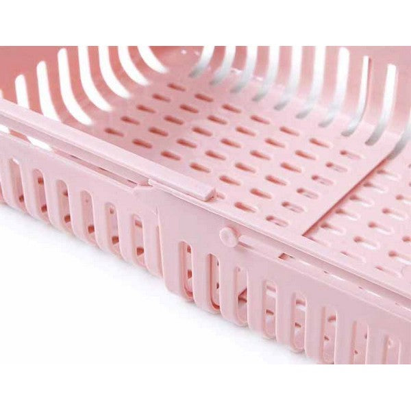 Expandable Fridge Drawer Storage Organizer Basket , 7.5-11.5 Inches Adjustable Refrigerator Storage basket for Fruit and Vegetable, Fridge Organization and Storage Box, Pull Out Drawer Fit for Fridge Shelf Under 3 INCH HEIGHT