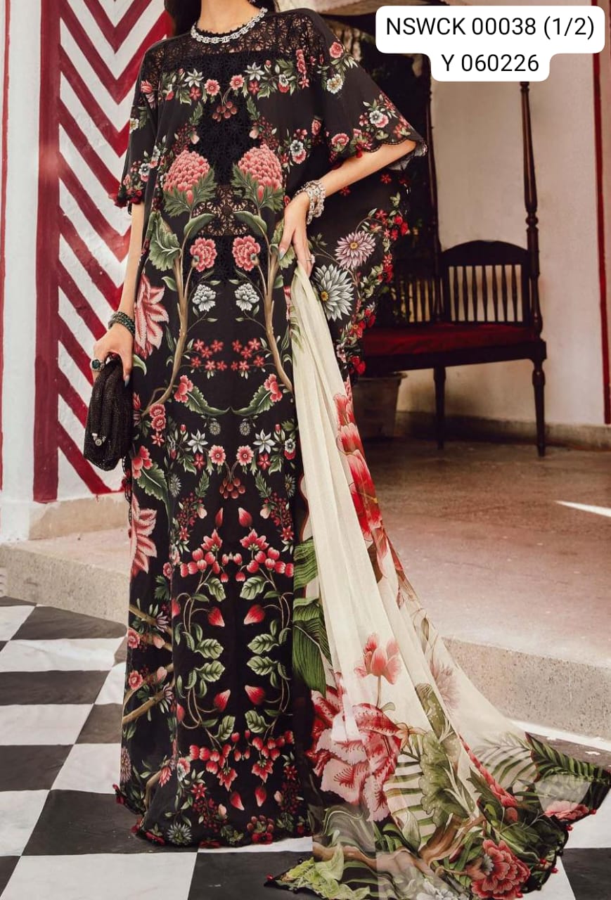 HEAVY EMBROIDERED LAWN UNSTITCHED 3 PIECE