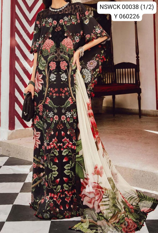 HEAVY EMBROIDERED LAWN UNSTITCHED 3 PIECE
