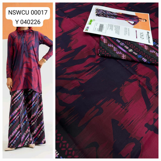 Black Lawn Printed Co Ord set Unstitched 2 piece