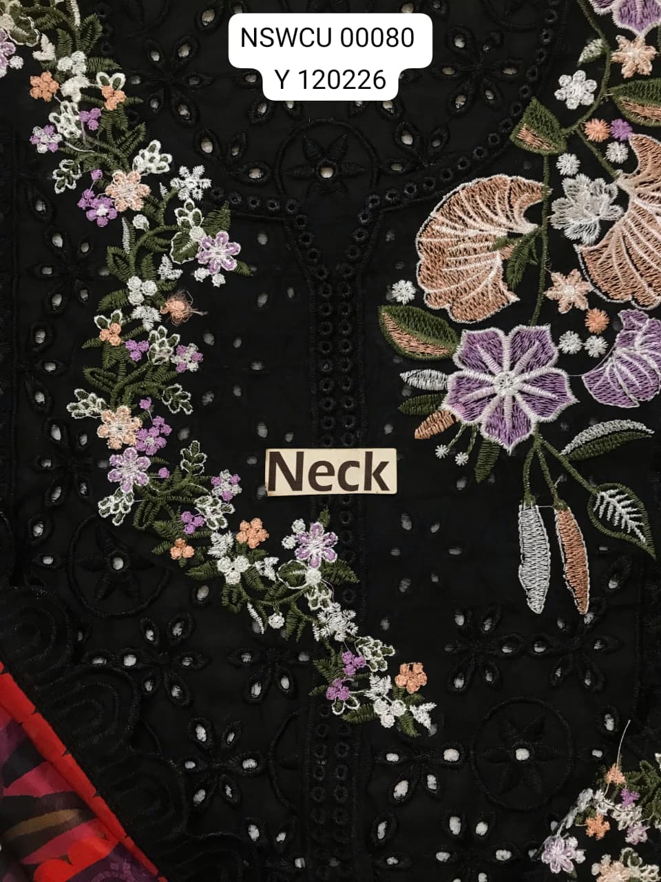 BLACK CHICKENKARI EMBROIDERED LAWN UNSTITCHED 3 PIECE