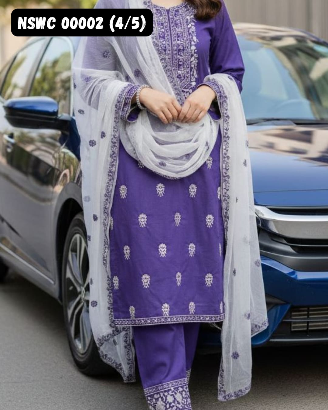 5 colors Lawn Embroided Suit Unstitched 3 piece