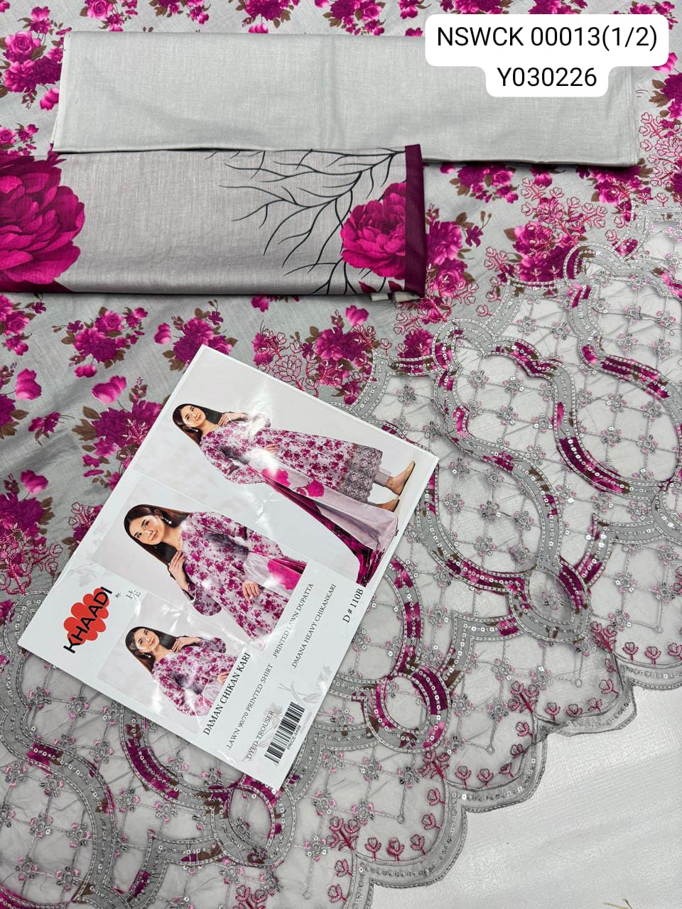 Heavy Apliq Lawn Printed & Embroided Suit Unstitched 3 piece