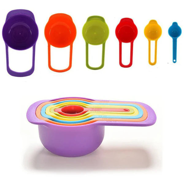 Measuring Spoons and cups with Scale 6 piece Set