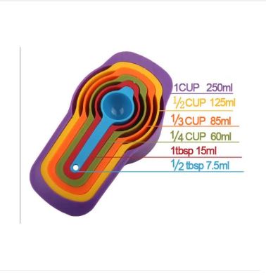Measuring Spoons and cups with Scale 6 piece Set