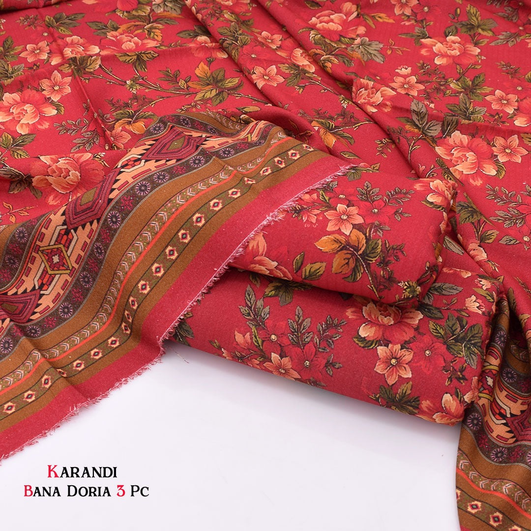 Women 3 piece unstitched - formal wear