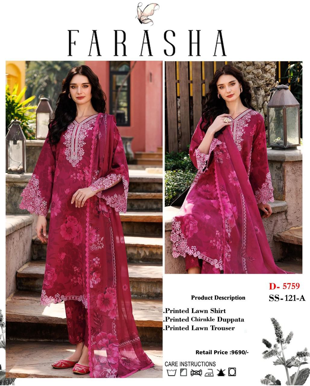 Women 3 piece unstitched - formal wear