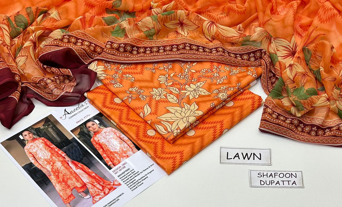 Multicolor Printed Lawn Unstitiched 3 PC