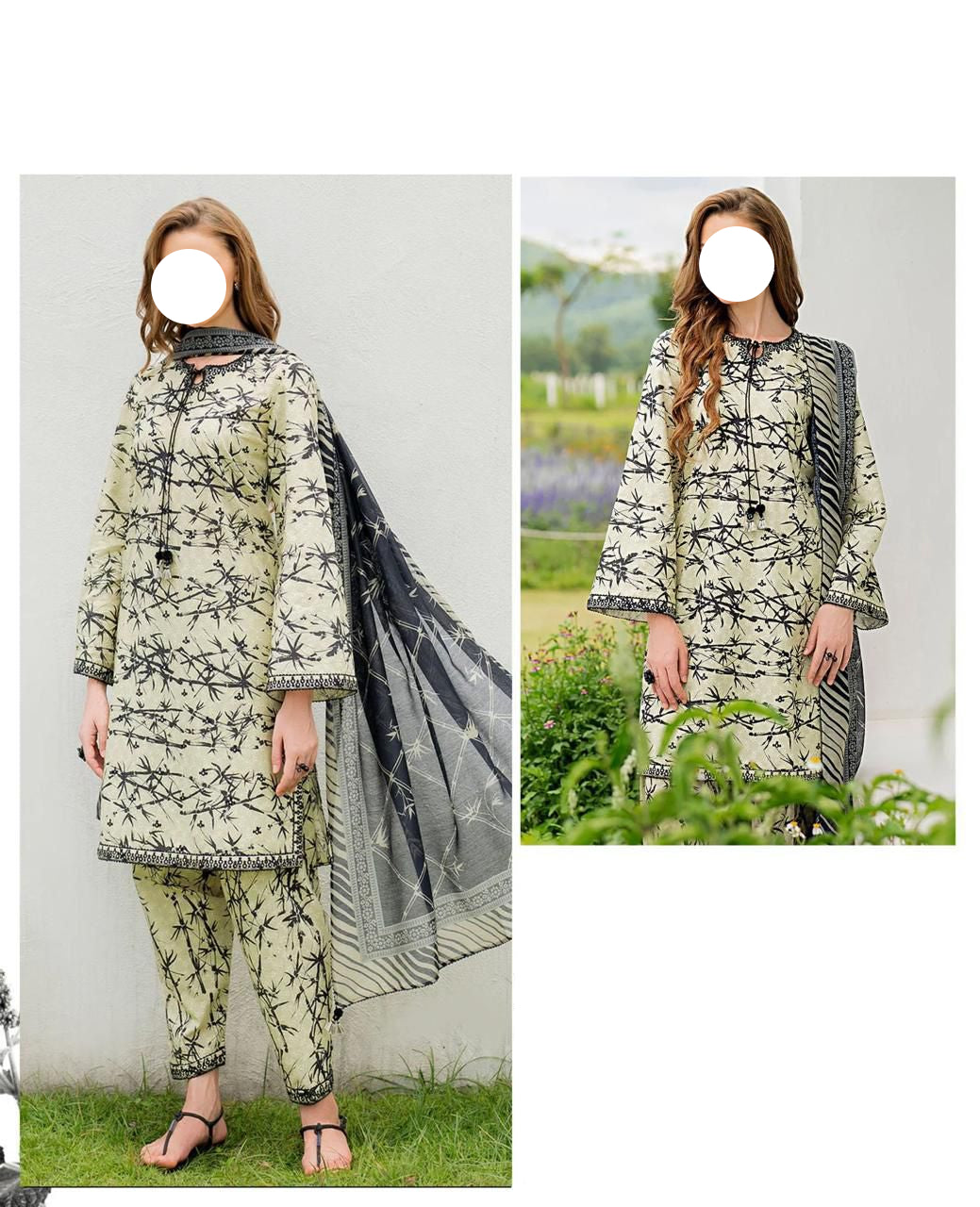 White Printed Lawn Unstitched 3 PC