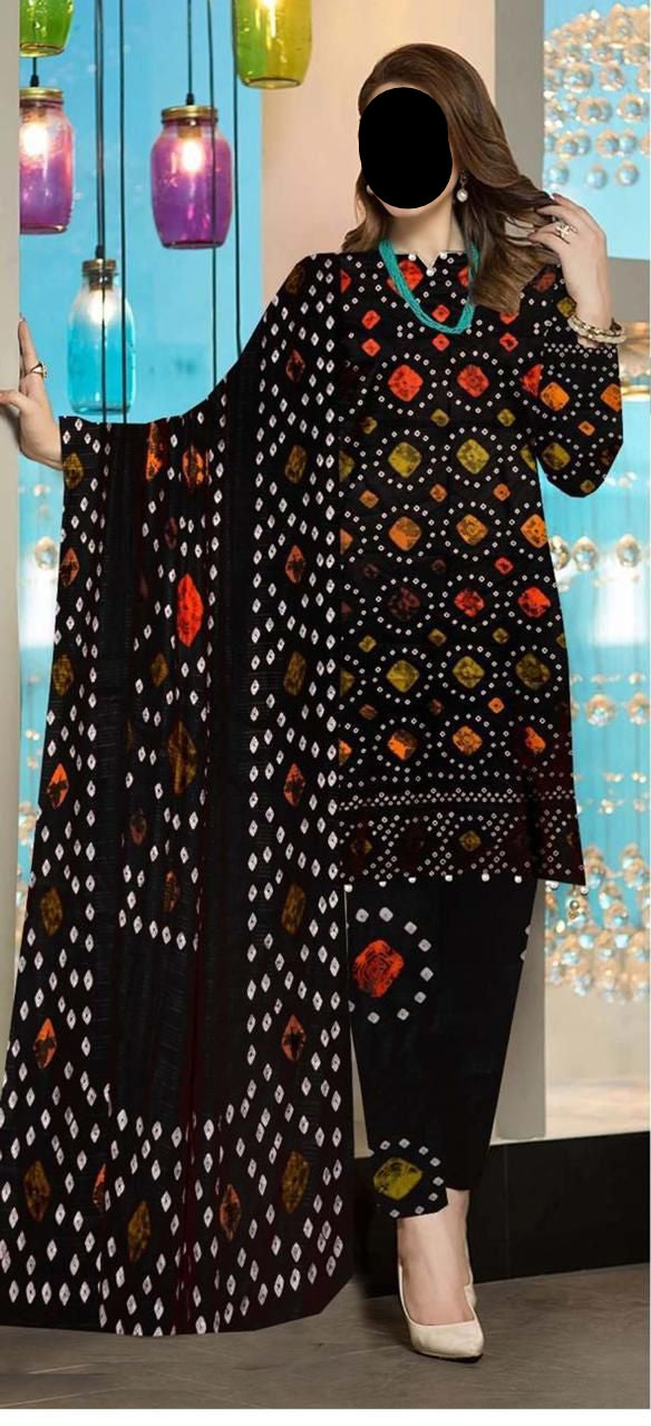 Multicolor Printed Lawn Unstitched 3 PC