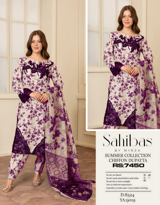 Women 3 piece unstitched - formal wear