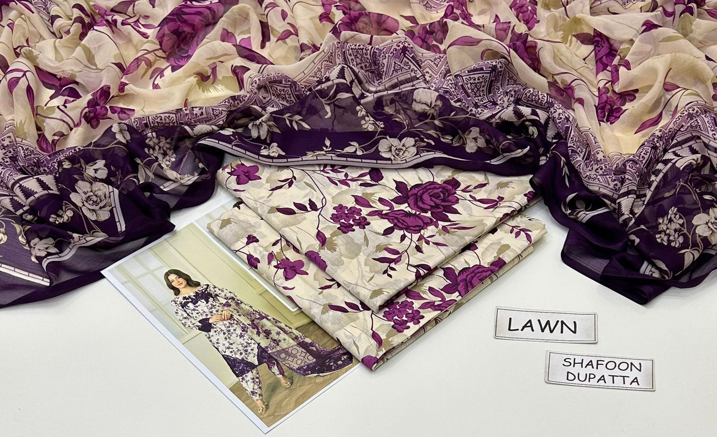 Women 3 piece unstitched - formal wear