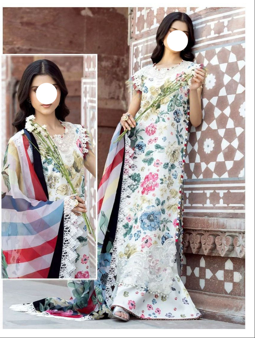 Multicolor Printed Lawn Unstitched 3 PC