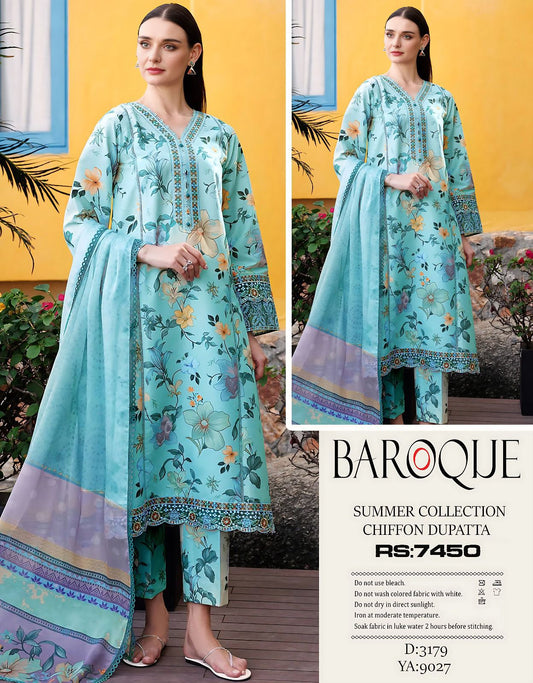 Women 3 piece unstitched - formal wear