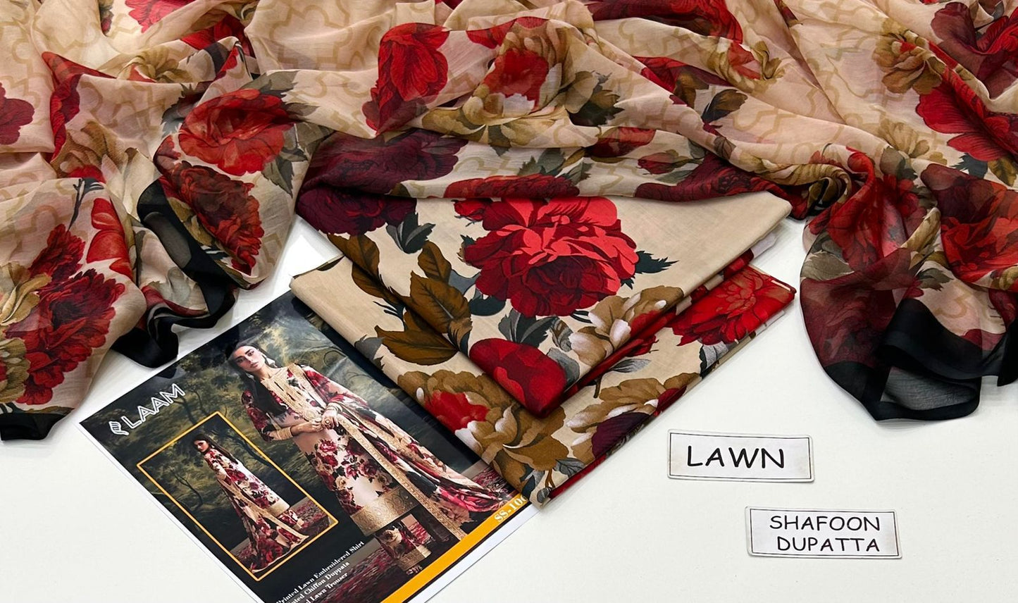 Women 3 piece unstitched - formal wear