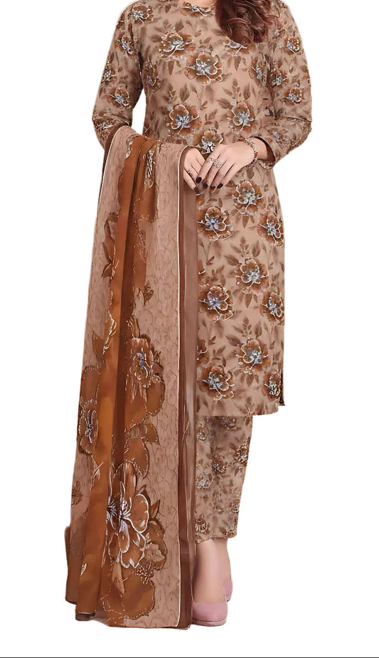 Multicolor Lawn Printed Unstitched 3 PC