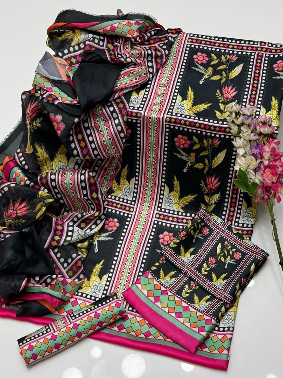 Women 3 piece unstitched - formal wear