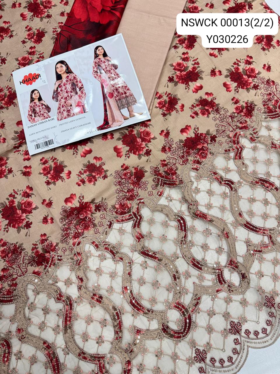 Heavy Apliq Lawn Printed & Embroided Suit Unstitched 3 piece