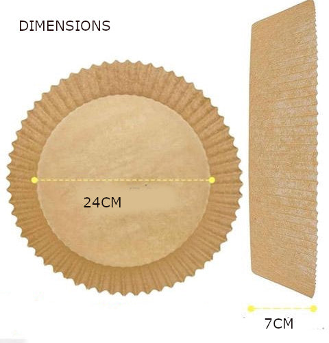Air Fryer Paper Liners, 50Pcs Parchment Paper, Air Fryer Liners Disposable for Microwave, Non-Stick Air Fryer Liner Round Free of Bleach (6.5 INCHES)