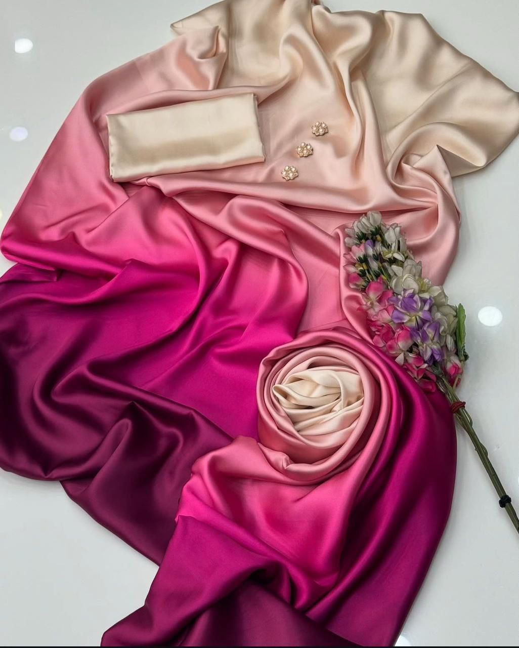 Pink Shaded Silk Unstitched 3 PC