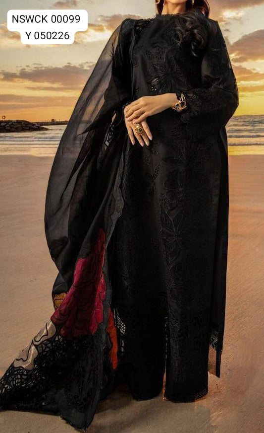 Black classy Lawn Unstitched 3 piece