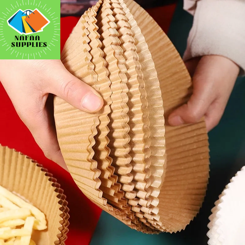 Air Fryer Paper Liners, 50Pcs Parchment Paper, Air Fryer Liners Disposable for Microwave, Non-Stick Air Fryer Liner Round Free of Bleach (6.5 INCHES)
