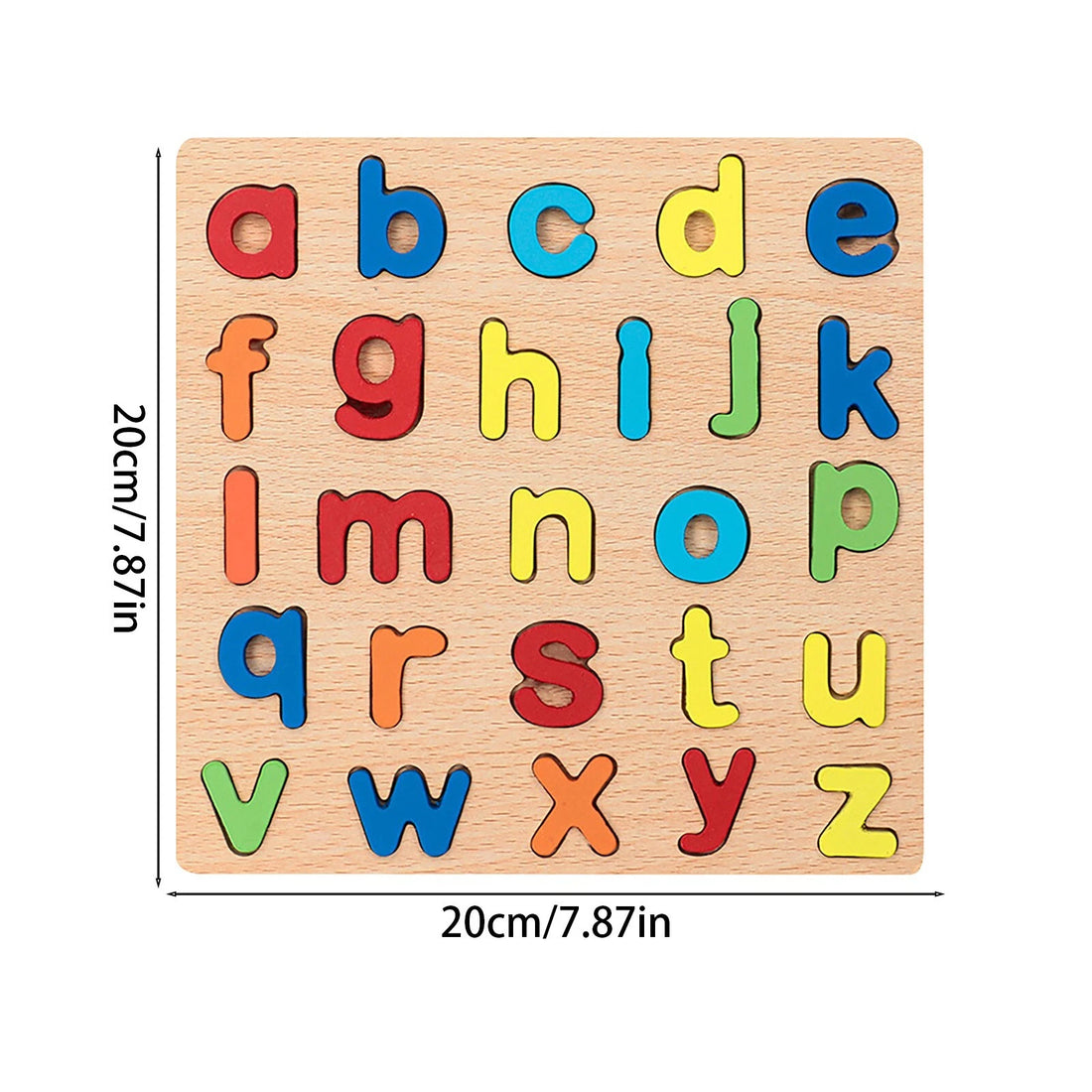 Wooden 3D Alphabets Numbers and Shapes Learning Puzzle Board